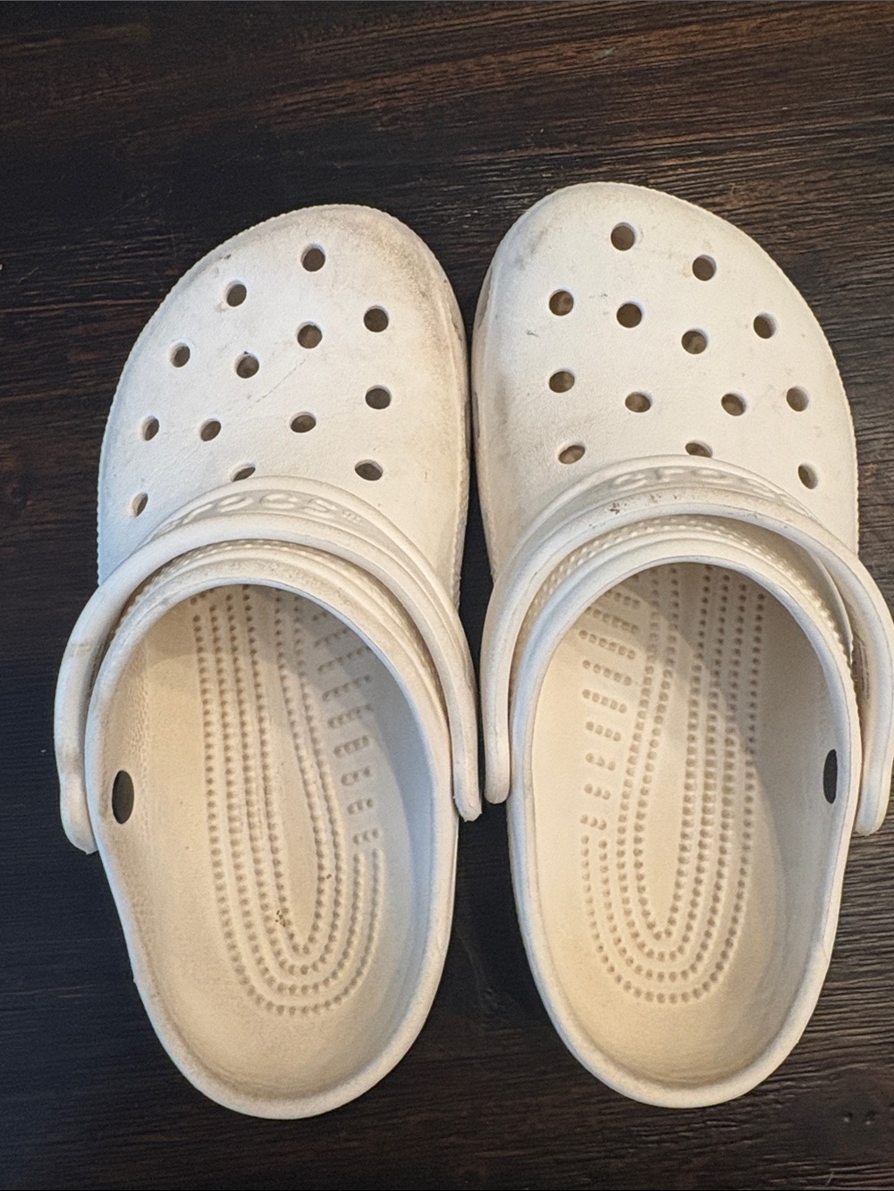 CROCS Kids White Classic Clog with Heel Strap